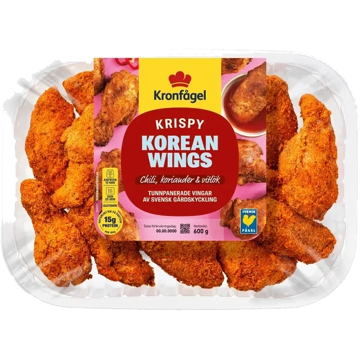 Kycklingvingar Färska Krispy Korean 600g Kronfågel