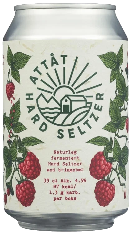 Attåt Hard Seltzer Bringebær 4.5%