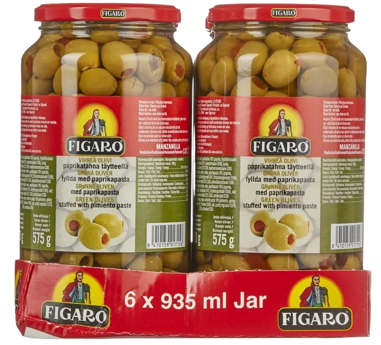 Oliven grønn m/paprika     920g