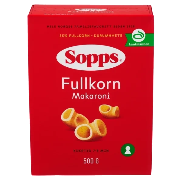 Sopps Makaroni Fullkorn 500g