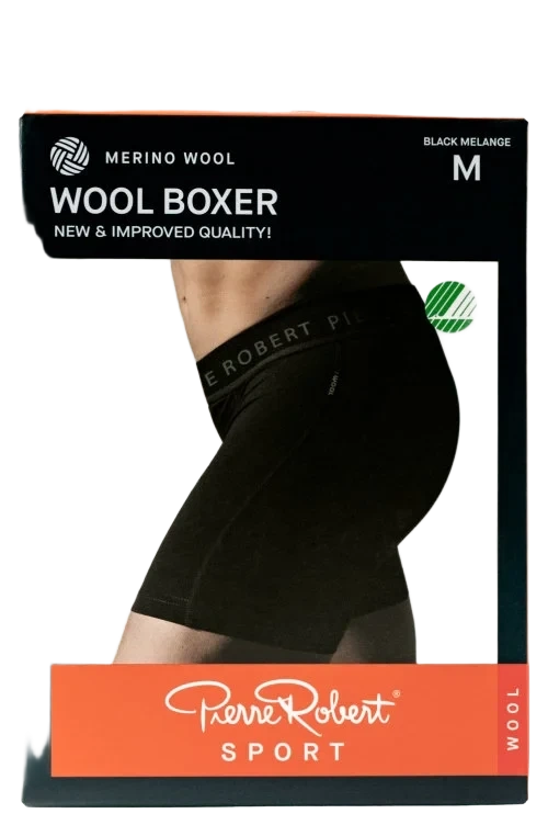 Boxer Wool Sport Black Xxl Pierre-Robert