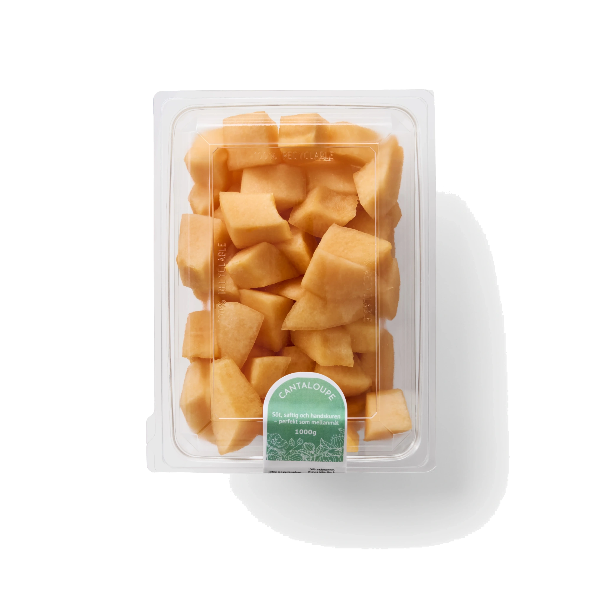 Cantaloupe melon i bitar