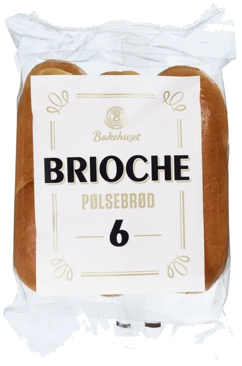 Pølsebrød Brioche 6stk 300g Bakehuset