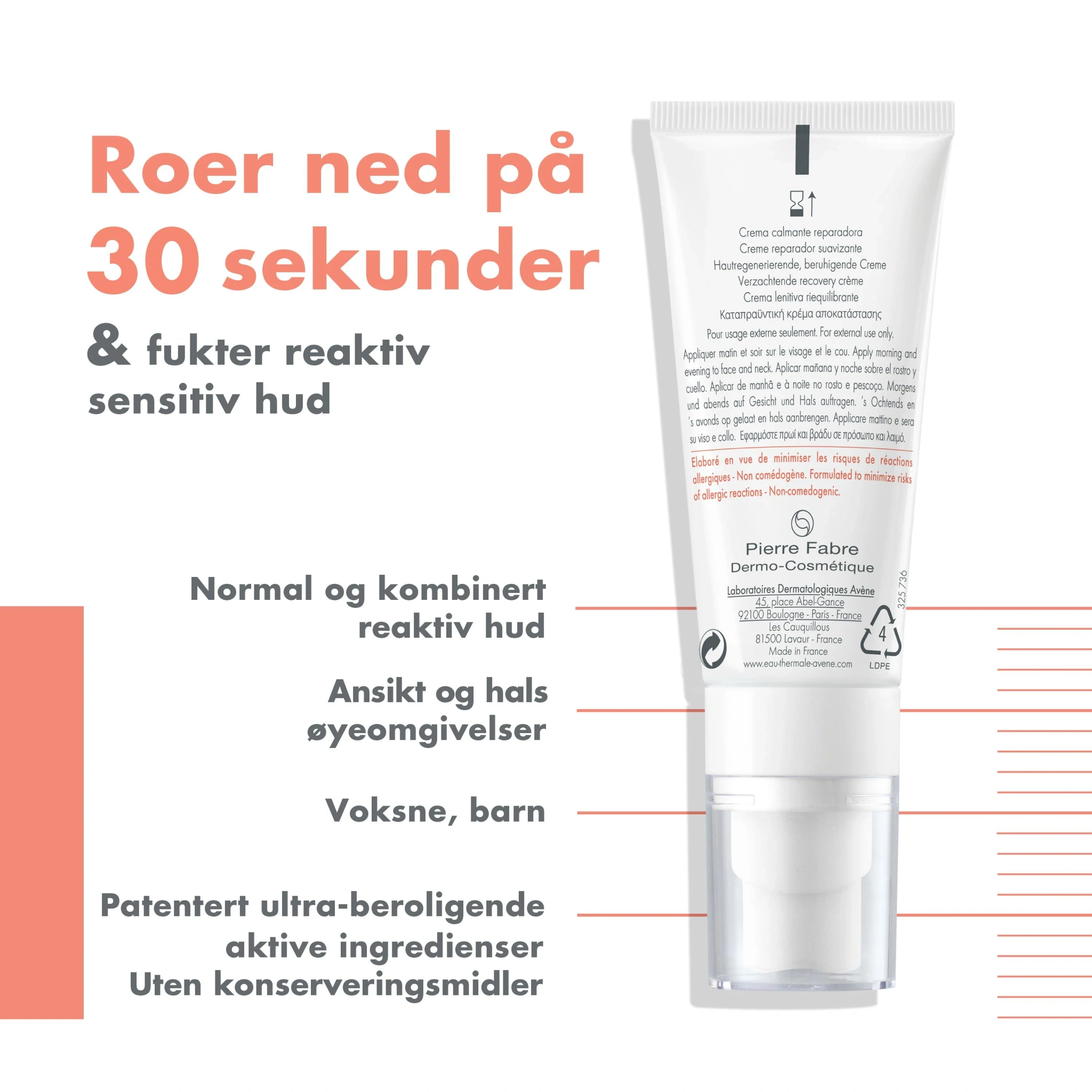 Avène Tolérance Control Skin Recovery Cream, 40 ml