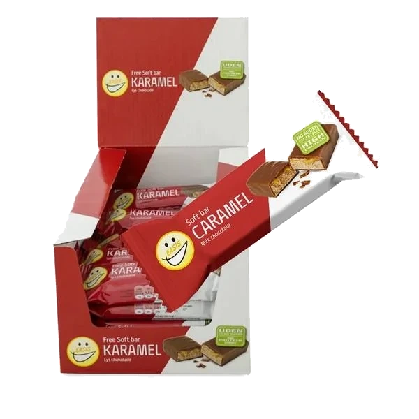 Soft Bar Karamell og Melkesjokolade (Kartong 24stk)