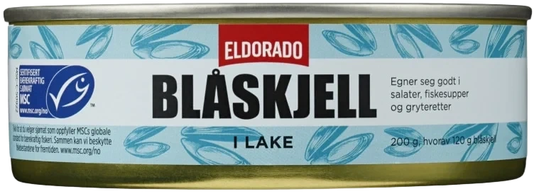 Blåskjell i Vann Msc 200g Eldorado