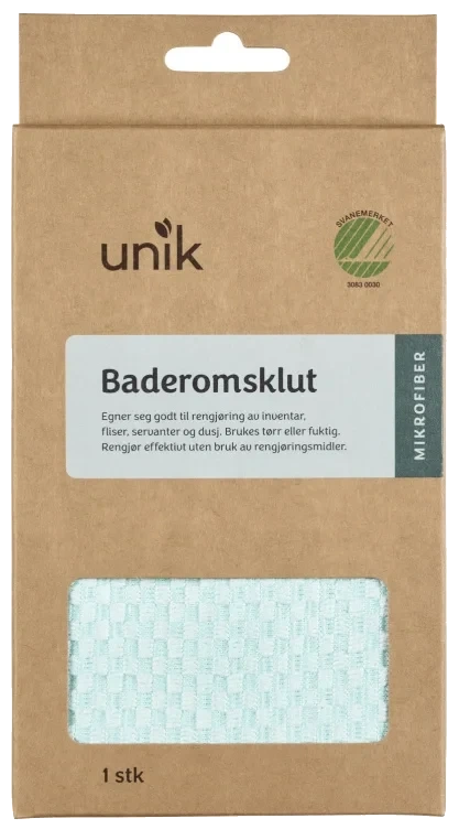 Baderomsklut Mikrofiber 32x32cm 1stk Unik