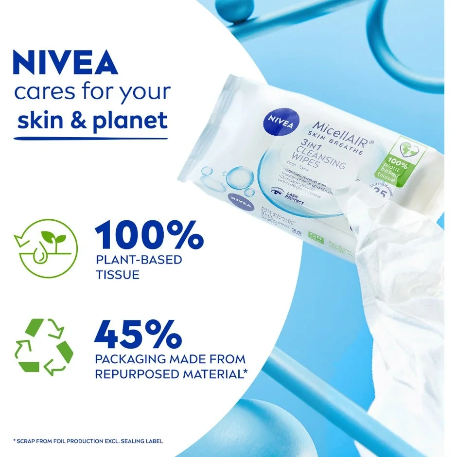 Nivea Micellar 3in1 Cleansing Wipes Design Edition,25stk