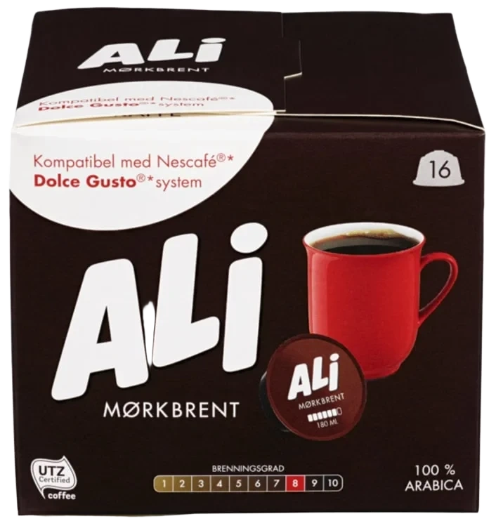 Ali Mørkbrent Kaffekapsel 16stk
