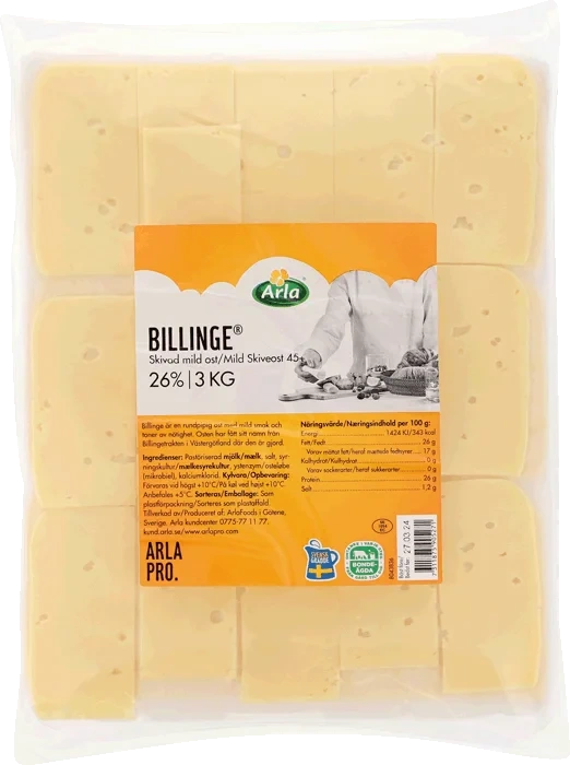 Billinge skivad ost 26%