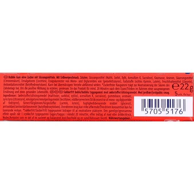 Sockerfritt Tuggummi Strawberry