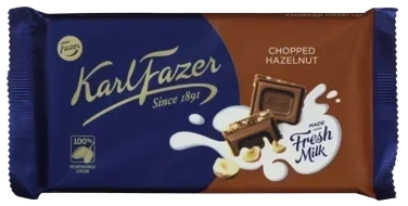 Karl Fazer Chopped Hazelnuts Milk Chocolate 145g