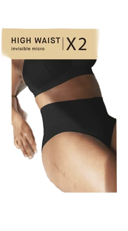 Invisible Micro High Waist X2 Black S