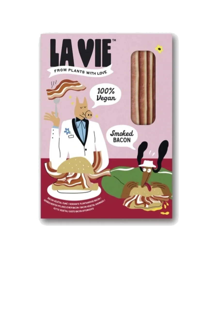 Växtbaserad bacon i skivor