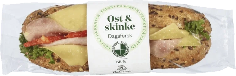 Baguette Grov Ost&Skinke 215g Bakehuset