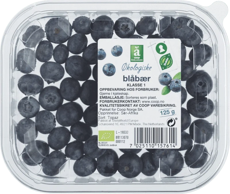 Blåbær 125g Økologisk