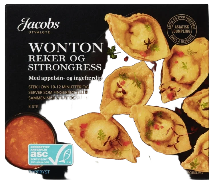 Wonton m/Reker Asc Sitrongress&Dip 185g Jacobs