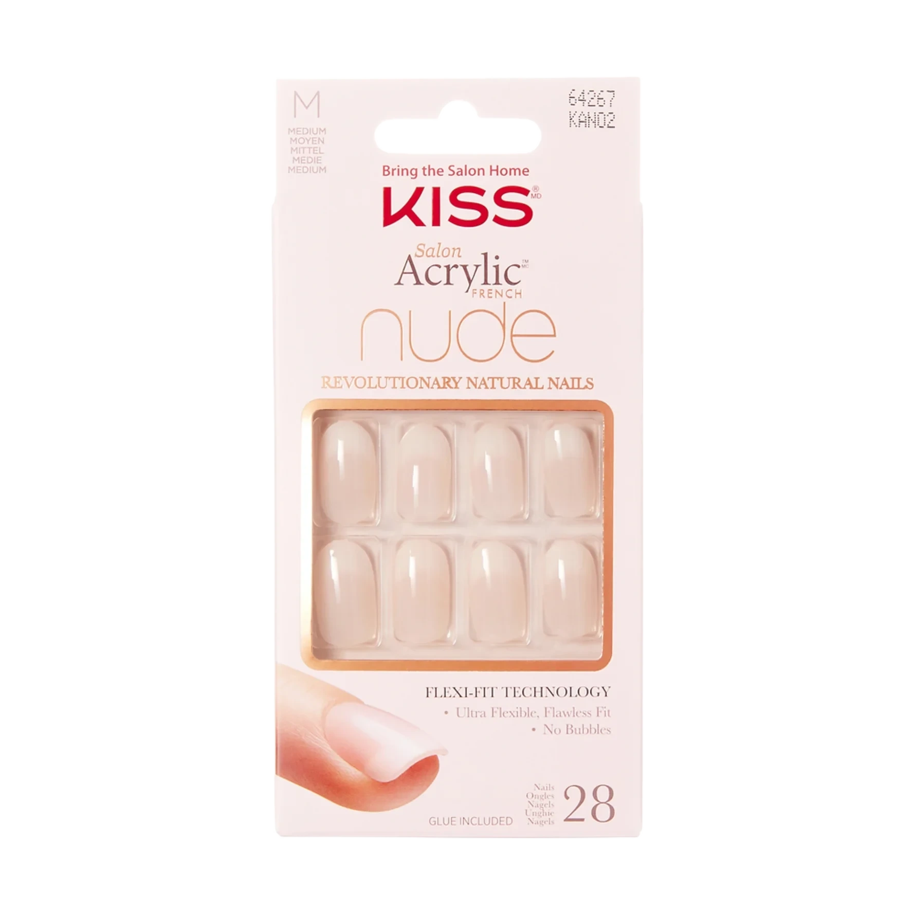 Kiss Salon Acrylic French Nails Nude 2