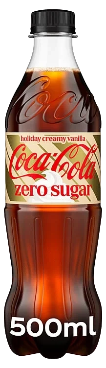 Coca-cola zero sugar holliday creamy vanilla flaske  24x0,5l