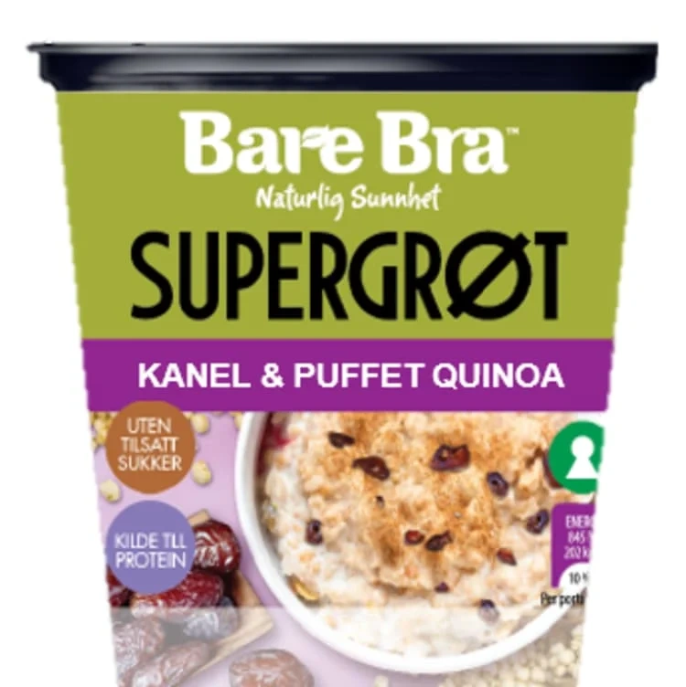 Supergrøt Kanel&Puffet Quinoa 54g Bare Bra