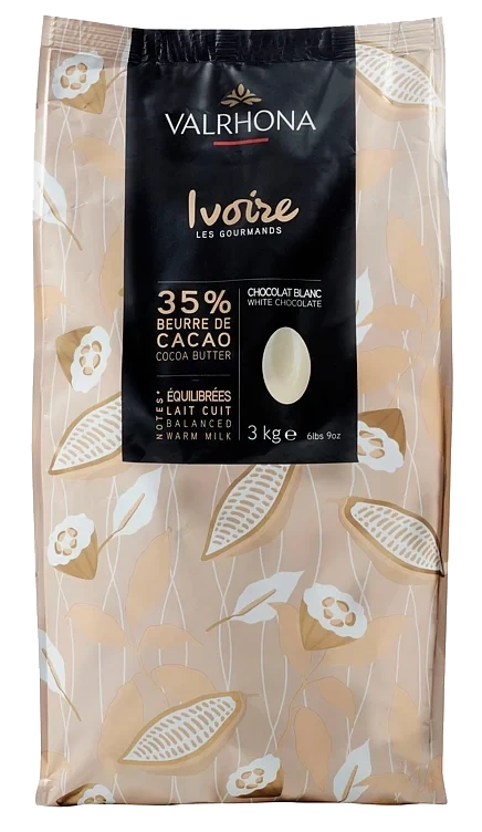 Sjokolade Hvit 35% "ivoire" 3kg Valrhona