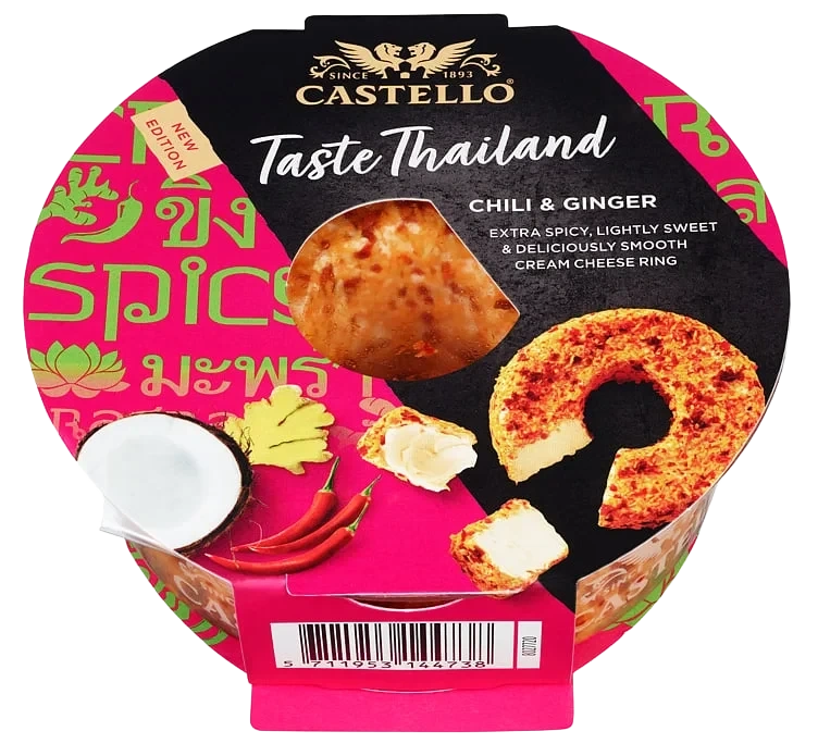 Castello kremostring chili & ingegær  125g