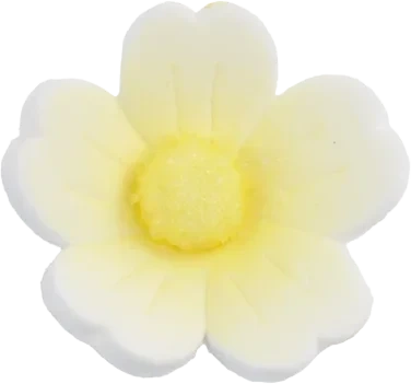 Sukkerpynt Stor Gul Blomst 40mm, 60stk