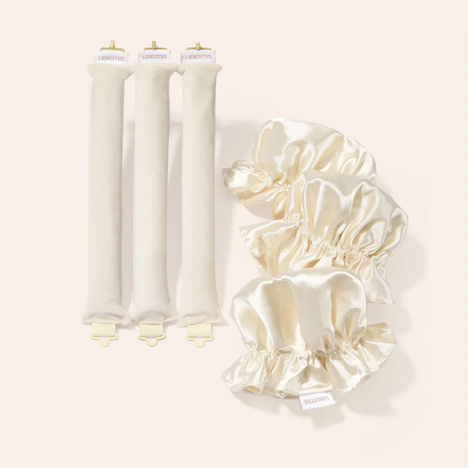 Lenoites Heatless Curling Rods with Caps 3-Pack Set