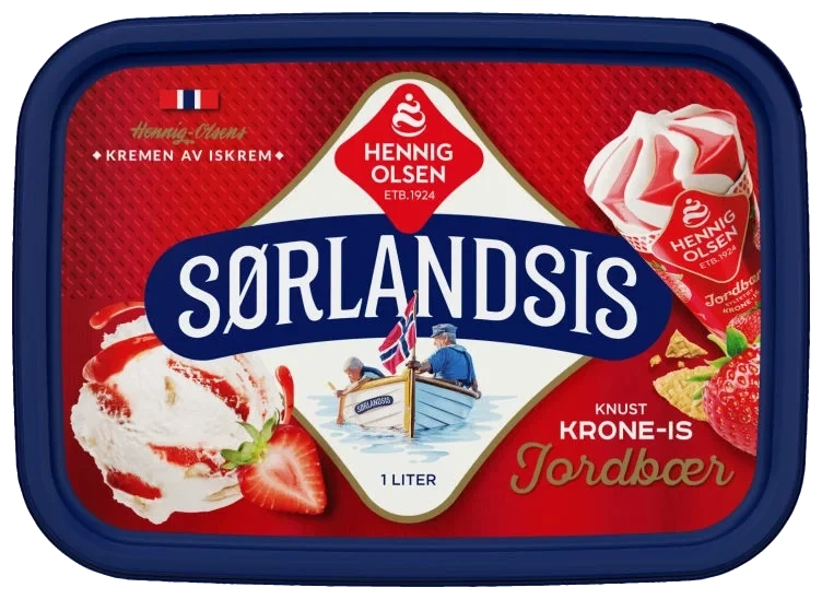 Sørlandsis Kroneis Jordbær1l Hennig-Olsen Is