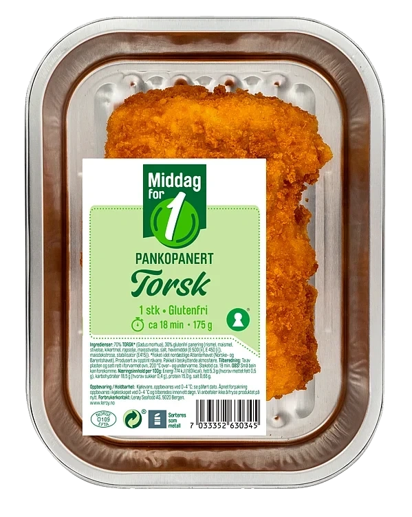 Torskefilet Pankopanert 175g Billig Middag
