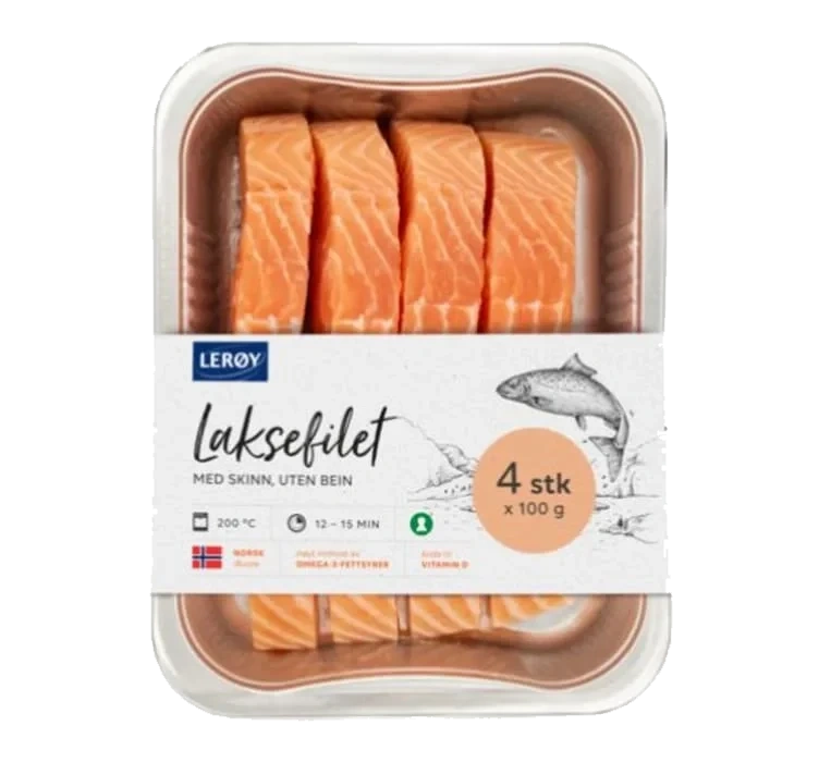 Laks Porsjoner m/Skinn 2x200g Lerøy