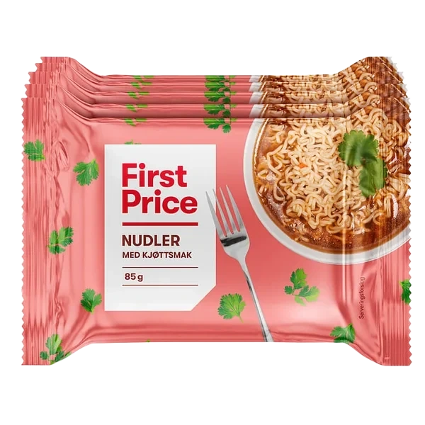 Nudler Kjøttsmak 5x85g First Price
