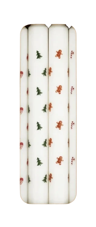 Kronelys Julemotiv 4pk Unik