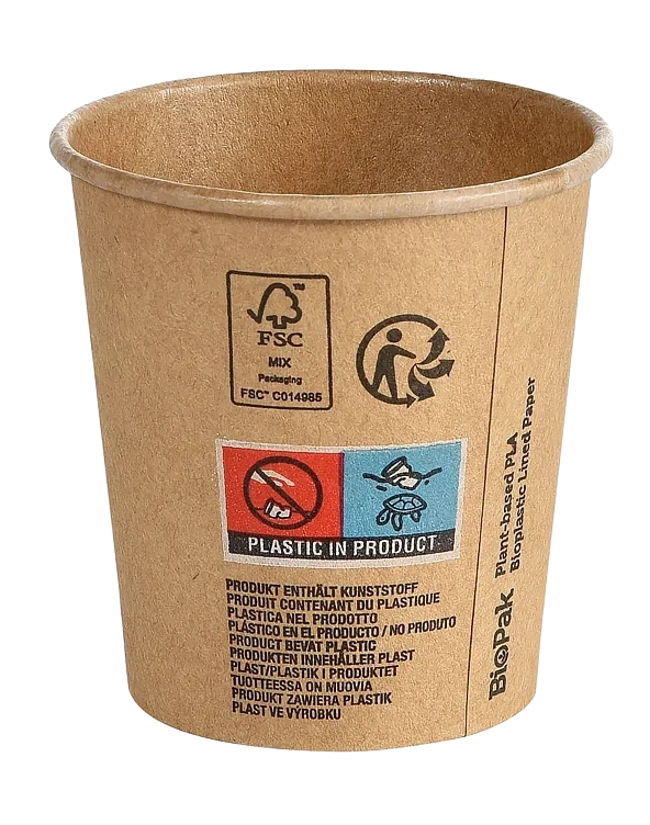 Drikkebeger Papp/pla 12cl Brun
