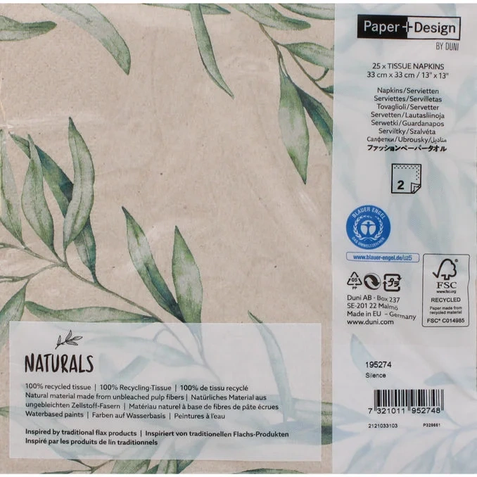 Servetter Gröna Löv 25-pack