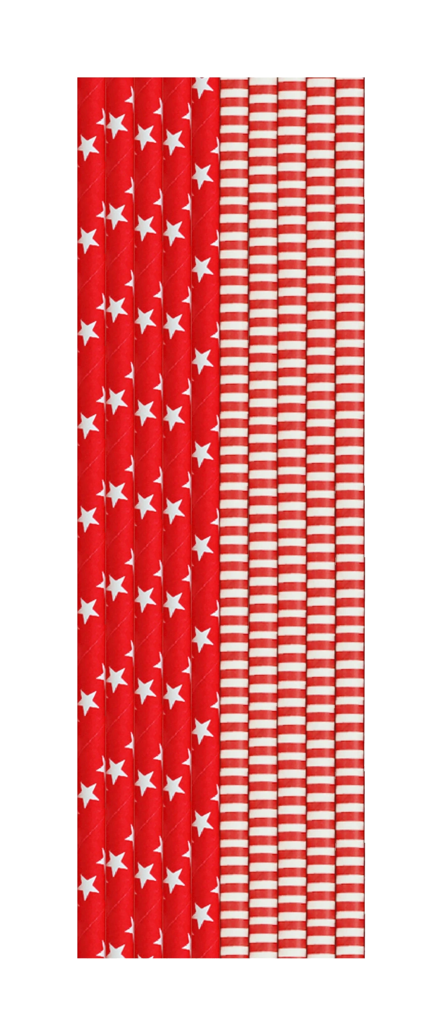 Bio Papier-Trinkhalme Red & White