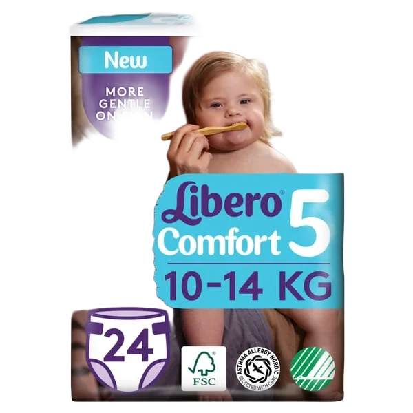 Libero Comfort 5 Åpen Bleie 9–14 Kg, 24 stk