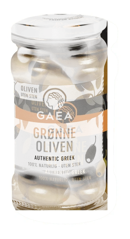 Gaea Grønne Oliven uten Sten 8x290g