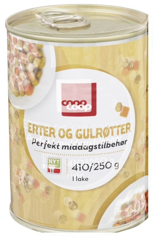 Coop Erter og Gulerøtter 410g