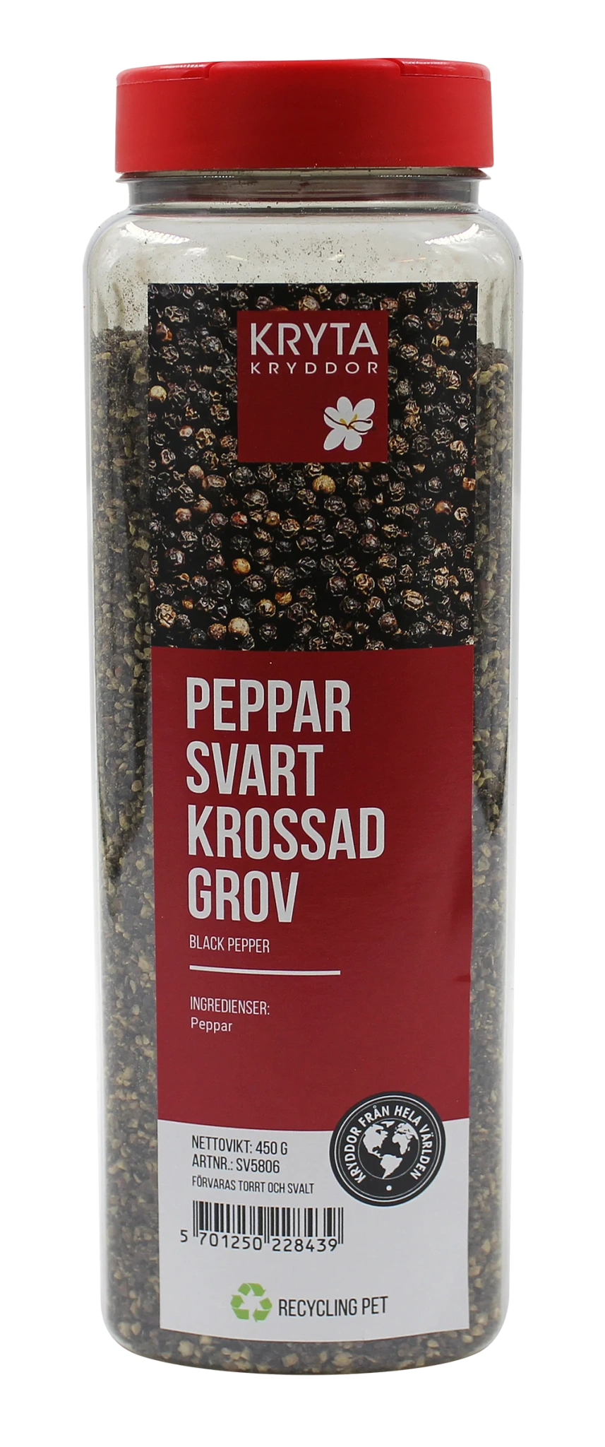 Svartpeppar krossad grov