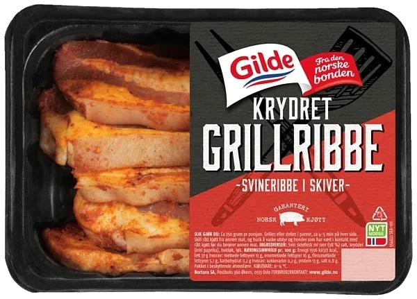 Grillribbe krydret skivet 430g