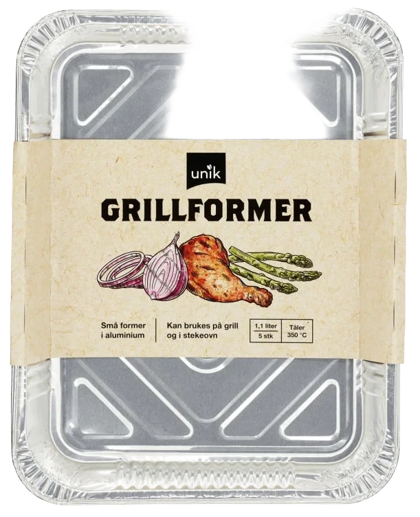 Grillform Aluminium Liten 1,1l 5stk Unik