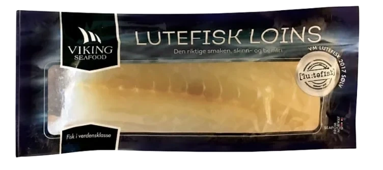 Lutefiskloins av torsk, uten skinn & bein
