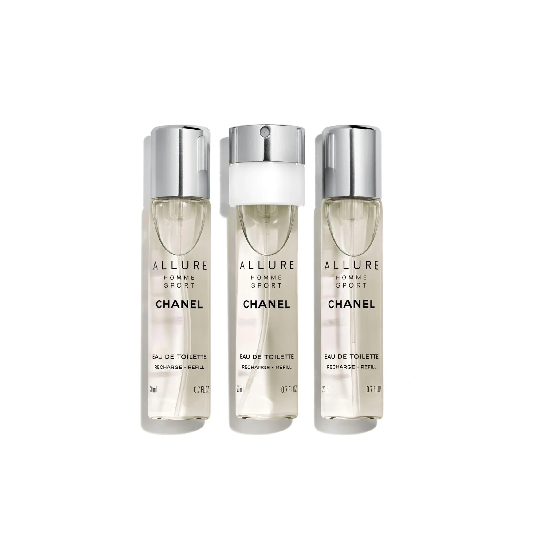CHANEL EAU DE TOILETTE REFILLABLE TRAVEL SPRAY 3 x 20 ml, Refill