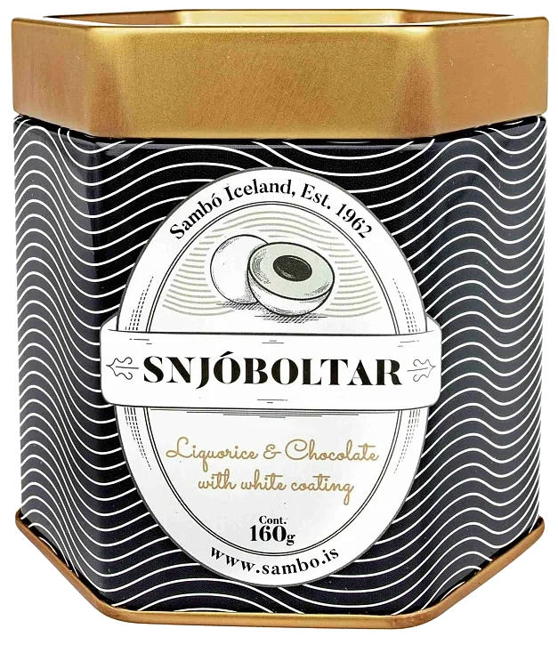 Snjoboltar chocolate w/white sugar coating & liquor   160g