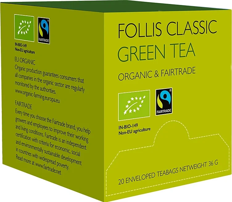 Green Tea, Økologisk & Fairtrade, 20 Stk, Follis Classic