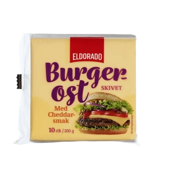 Burgerost m/cheddarsmak 200g Eldorado