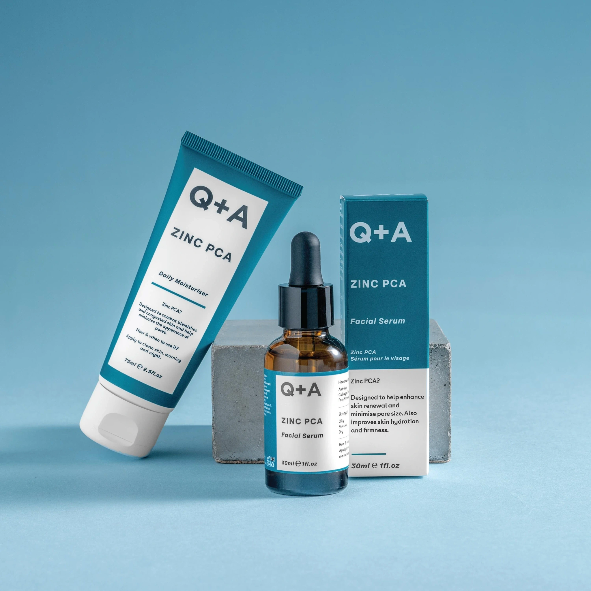 Q+A Zinc PCA Daily Moisturiser, 75 ml