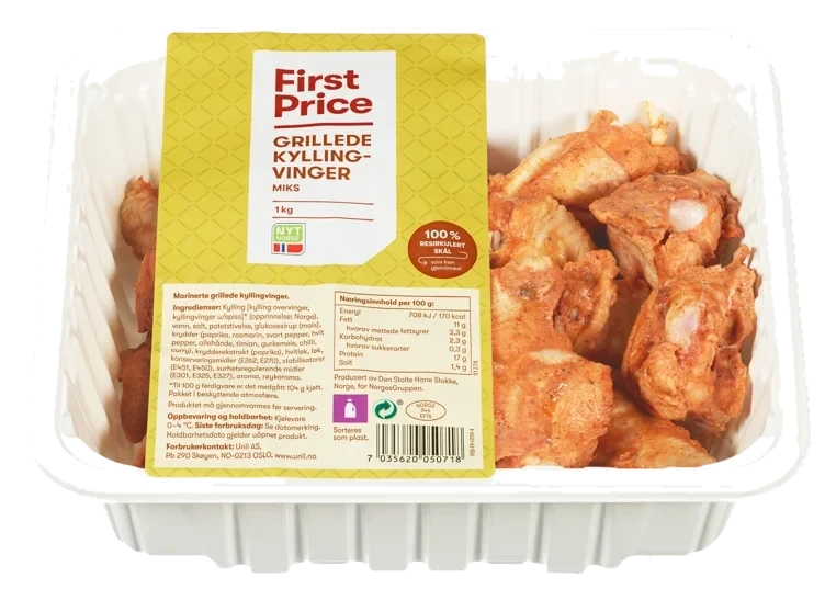 Kyllingvinger Mixede Grillet 1kg First Price