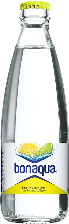 Bonaqua vann med kullsyre lime glassflaske   24x0,33l